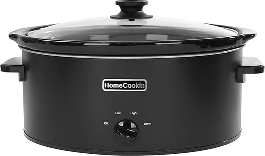 HOMECOOKIN 7 Quart Slow Cooker Oval Manual Pot Food Warmer
