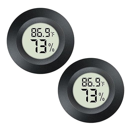 JEDEW 2 Pack Hygrometer Thermometer Digital Humidity Meter Indoor/Outdoor Humidity Monitor Reptile Thermo-Hygrometer for Greenhouse Humidors Terrarium Jars, Fahrenheit (℉) /Celsius(℃) (2)