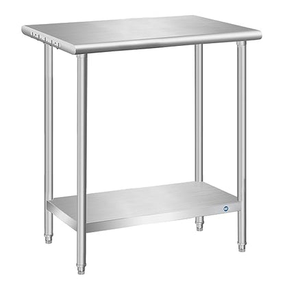 PIUMACU Stainless Steel Table 30 x 12 Inch Commercial Stainless Steel Prep Table, Metal Table for Kitchen Garage Restaurant