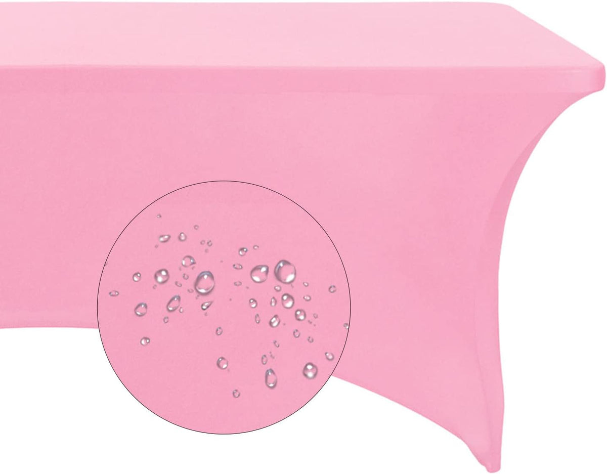 Spandex 8ft Waterproof Table Cover for Party,Wedding, Banquet, and Events(Pink)