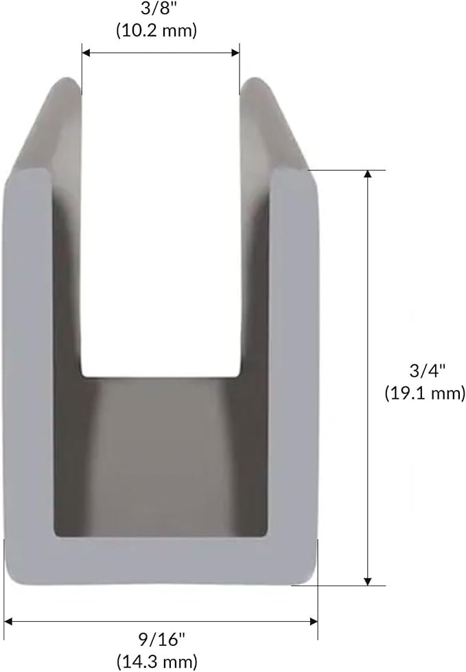Brixwell SDCD38BN-CCP36-XCP25 Brushed Nickel 3/8" Fixed Panel Shower Door Deep