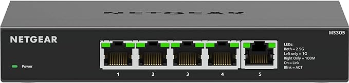 NETGEAR 5-Port Multi-Gigabit Ethernet Unmanaged Essentials Network Switch -