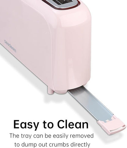 SEEDEEM 2 Slice Slim Toaster, Single 10" Long Slot Toaster Fits Bagels &