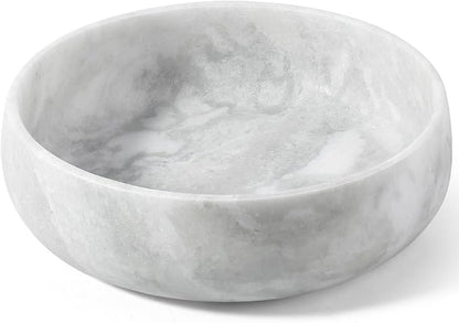 Karibiber Grey Marble Dog Bowl, 6lbs Non-Slip,Non-Tipping Heavy Dogs Food Bowl, Large Dog Dish, Weighted Food and Water Bowls for Large Dogs, Natural Marble, Easy to Clean, Holds 6 Cups