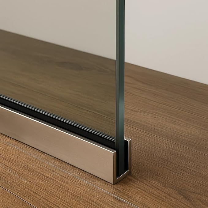 Fixed Glass Shower Wall Panel, 10mm Thick Glass Door 24" x 76", Frameless
