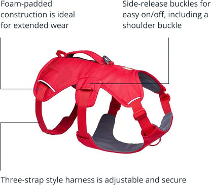 Ruffwear, Web Master, Multi-Use Support Dog Harness, Hiking and Trail Running, Service and Working, Everyday Wear, Red Canyon, XX-Small
