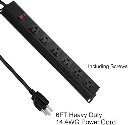 Metal Wall Mount Power Strip, Mountable Power Outlet