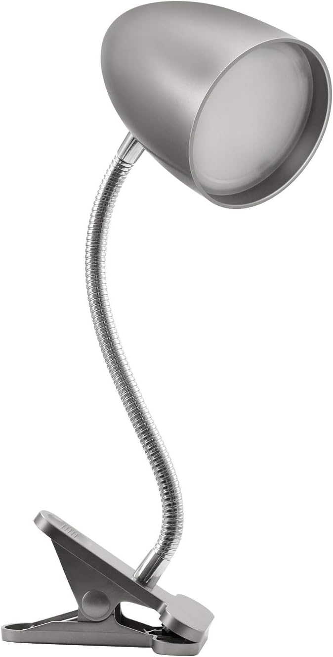 Desk lamp with Clamp, Non-Dimmable Clip Light for Bed and Desk, 4000K Cool White, 3.5W 240 LM Flexible Gooseneck lamp, Eye Protection, ETL Listed