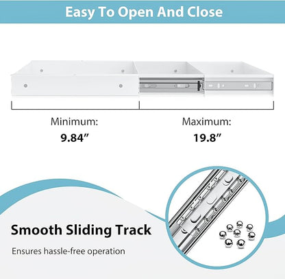 Under Desk Drawer, 20.1 inch Carbon Steel Slide-Out Under Table Storage