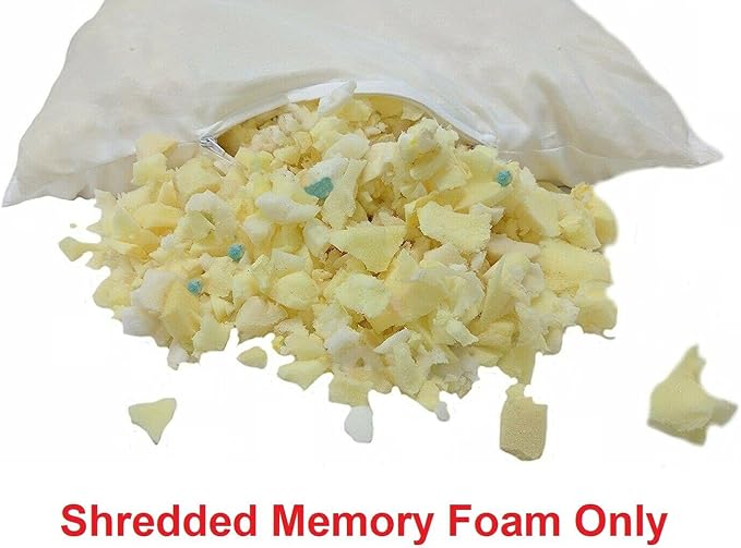 Mattress Grade High Density Cooling Shredded Memory Foam Filling Inserts for King Pillow Stuffing, Bean Bag Filler, Chair, Sofa, Pet Dog Beds, Cushions, and Couch Refill (10 lbs) Made in United States