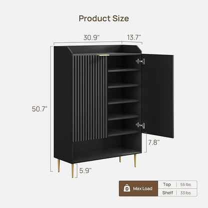SICOTAS Shoe Cabinet with Fluted Doors