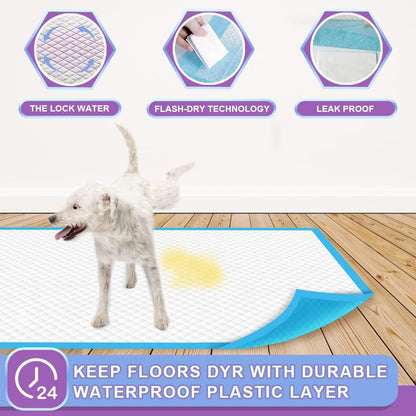 IMMCUTE Puppy Pee Pads 22"x23"-80Count | Dog Pee Training Pads Super Absorbent & Leak-Proof | Disposable Pet Piddle and Potty Pads for Puppies | Dogs | Doggie| Cats | Rabbits