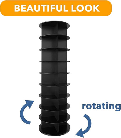 SpaceAid 9 Tier Rotating Shoe Rack Tower, Spinning Shoe Display Lazy Susan