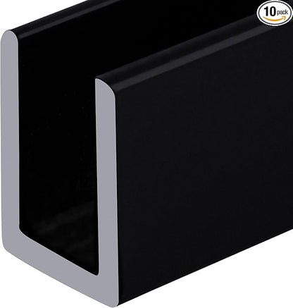 Brixwell SDCD38BL-CCP23-XCP10 Black 3/8" Fixed Panel Shower Door Deep U-Channel