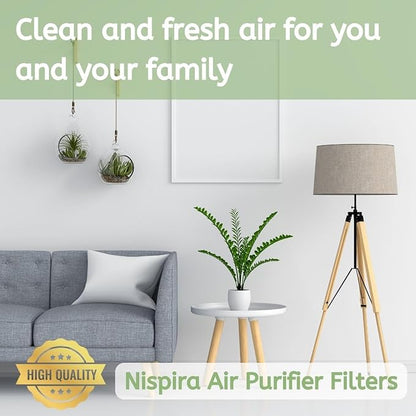 Nispira True HEPA Filter with 4 Pre-Carbon Filters Compatible with Whirlpool