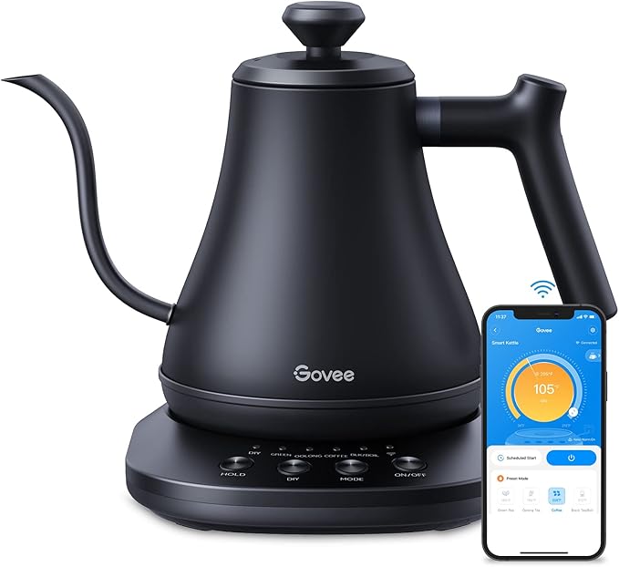 Govee Smart Electric Kettle, WiFi Variable Temperature Gooseneck Pour Over