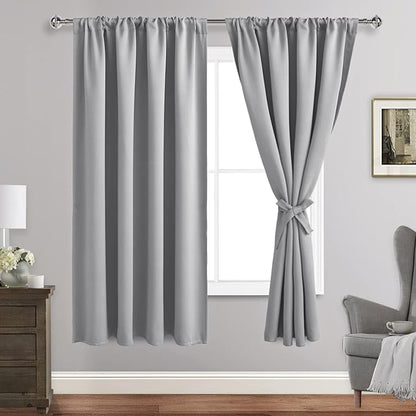 JIUZHEN Silver Grey Curtains for Bedroom
