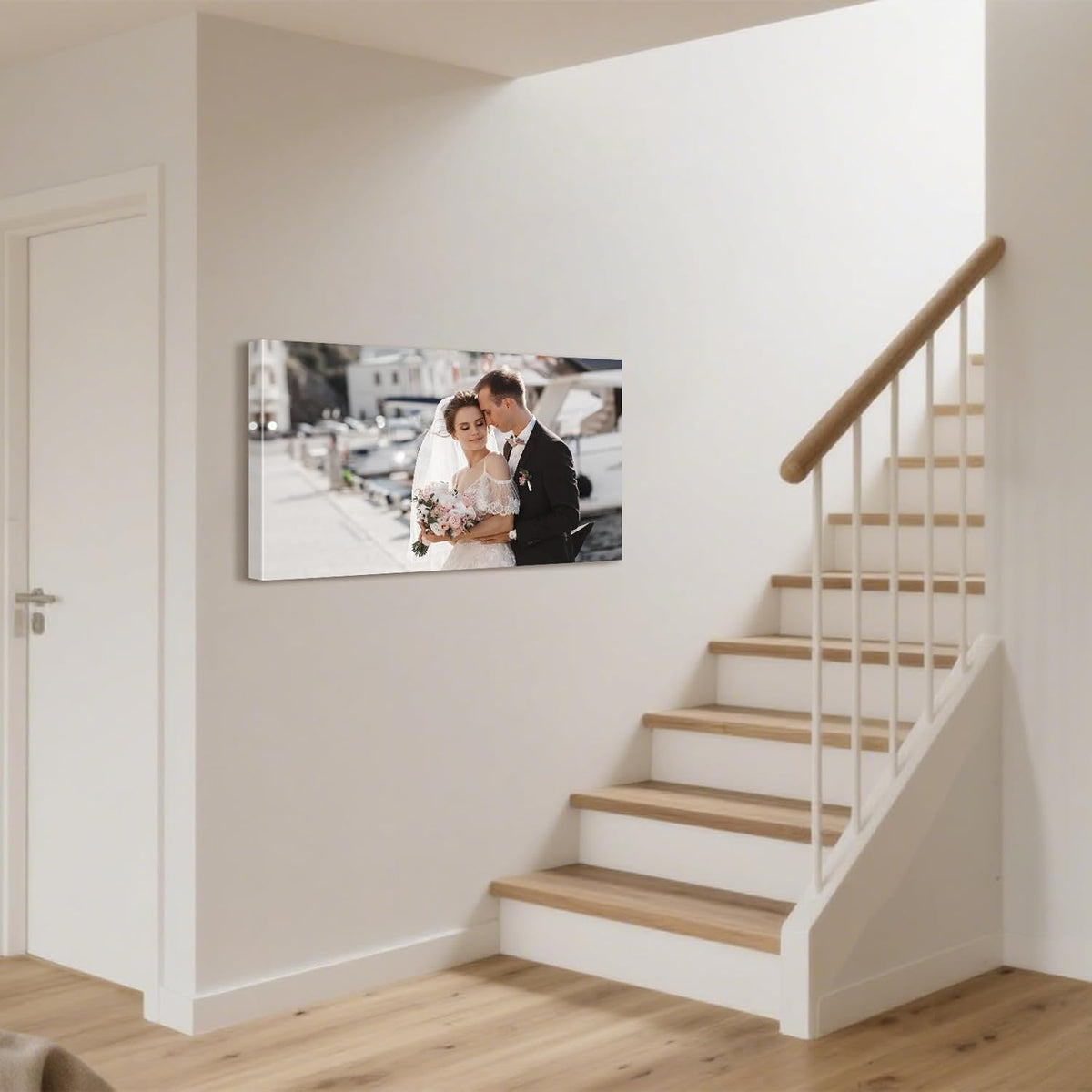 Personalized Custom Canvas Prints with Your Photos & Text, Customized Picture Print, Transform Own Images Into Framed Wall Art Digitally Printed Photo to Canvas, Keepsakes Gifts for Family 40x24’’