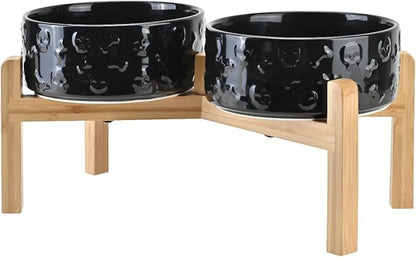 SPUNKYJUNKY Elevated Dog Bowls Ceramic, 7.3'' Dogs Food Water Bowls Raised - 42