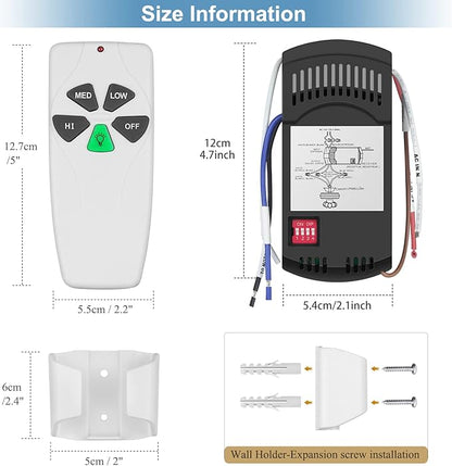 Universal Ceiling Fan Remote Control Kit Dimmable, Replacement