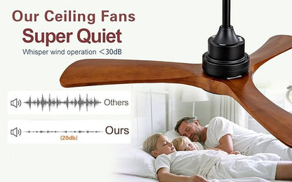Gaizw 42 inch Ceiling Fan with Light and Remote Control, 3 Blades Ceiling Fans