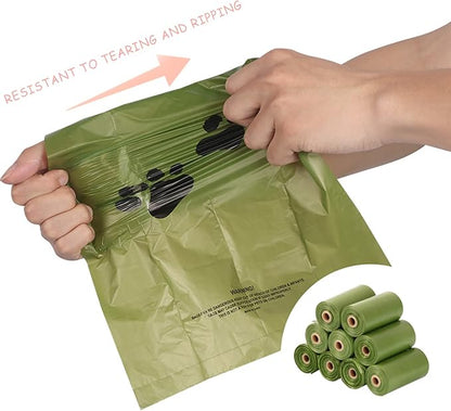 2 Pack Poop Bag Holder with Flashlight Waste Bag Dispenser for Leash with Clip and Battery Poop Bag Dispenser with Green Scented Poop Bags for Dog Walking(Black,2 Dispenser 60 Bags)
