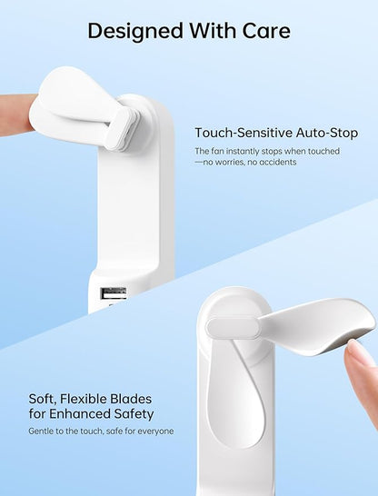 JISULIFE Handheld Mini Fan, 3 IN 1 USB Rechargeable Portable Fan