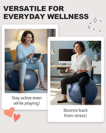 Trideer Exercise Ball for Yoga, Pilates & Fitness – Stability Ball Equipment