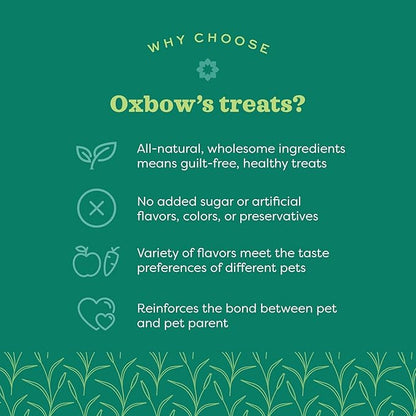 Oxbow Simple Rewards High-Fiber Timothy Hay Small Animal Treats for Rabbits, Guinea Pigs & Chinchillas - Carrot & Dill Crunchy Baked Snacks, 3 oz (3 Pack)
