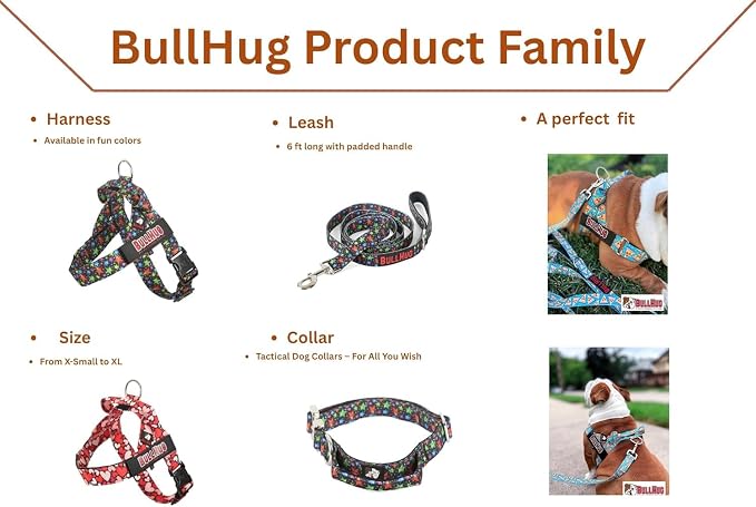 Adjustable Dog Harness– No Pull, No Choke – for English Bulldogs, French Bulldogs, Pugs & Broad-Chested Breeds – Easy, Safe Walks (Pink & Mint Camouflage, Medium)