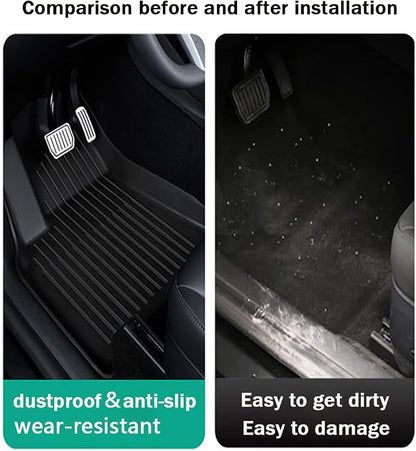 Camry Floor Mats Compatible with 2018-2024 Toyota Camry FWD Models, Non Hybrid or AWD Models，All Weather 3D Tech Waterproof Durable Anti-Slip TPE Floor Liners 1st ＆ 2nd Row Custom-fit Set Accessories