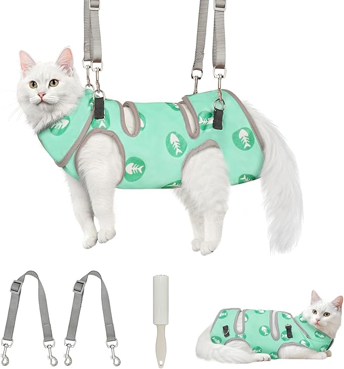 Supet Cat Grooming Hammock, Soft Fabric Nail Clipper Hammock, Self-Adhesive Wrap for Cutting Nails, Quickly Calm Down for Medicine, Teeth Brushing, Ear Cleaning