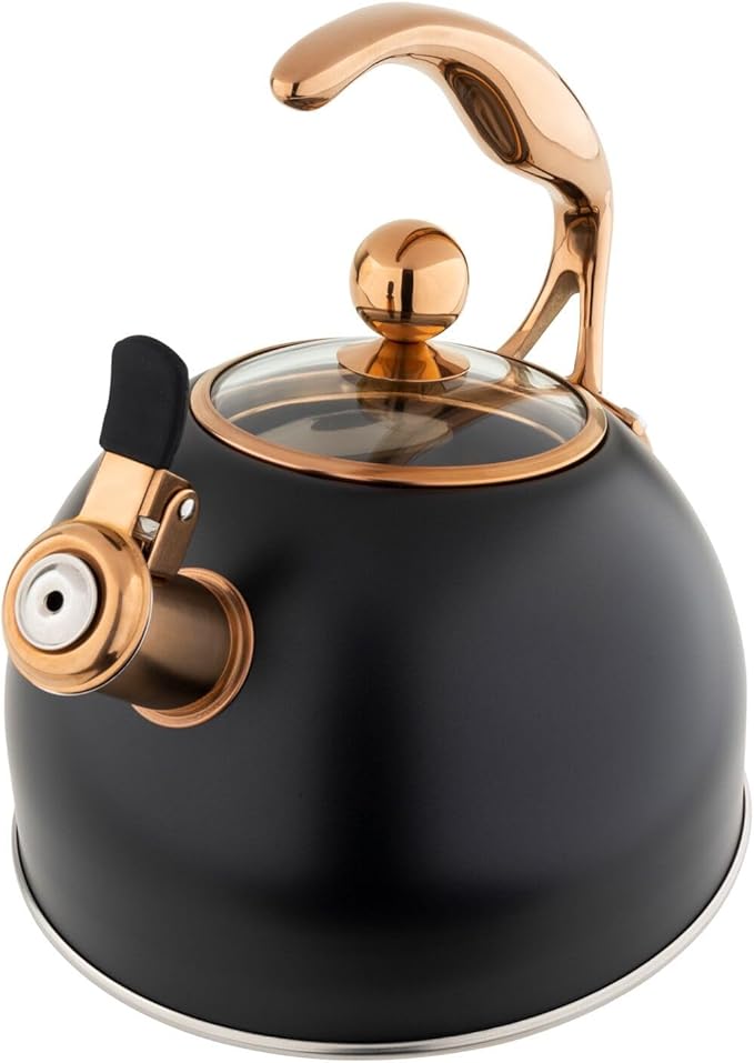 Viking 3-Ply Stainless Steel Tea Kettle, 2.6 Quart Stovetop Hot Water Pot