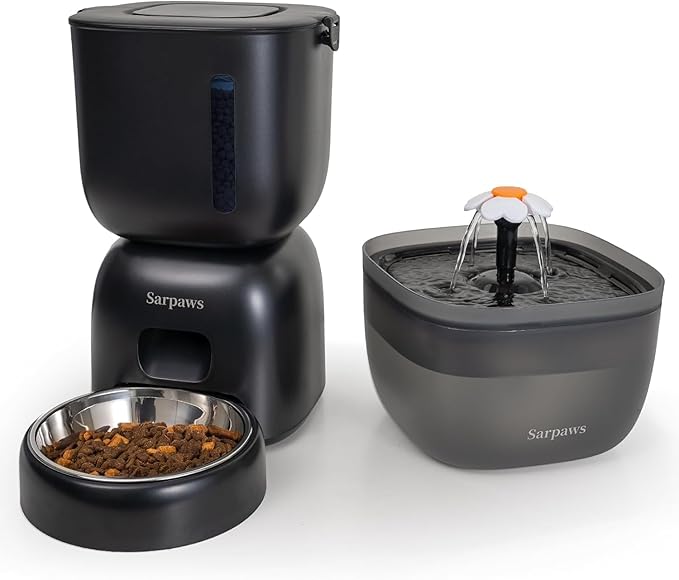 Automatic Cat Feeder and Water Dispenser FW1, Wire or Battery Cat Food