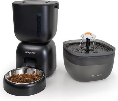 Automatic Cat Feeder and Water Dispenser FW1, Wire or Battery Cat Food