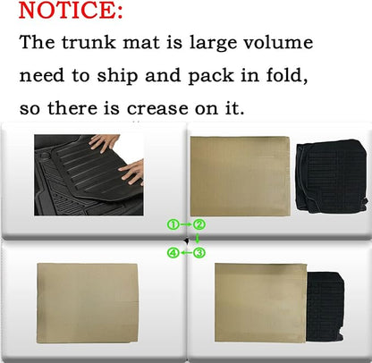 Camry Cargo Liners,Rear Cargo Trunk Tray Floor Mats Compatible with 2012 2013 2014-2016 2017 Toyota Camry (No Hybrid Models),All Weather Protector Custom 3D Waterproof Durable Odorless TPO Accessories