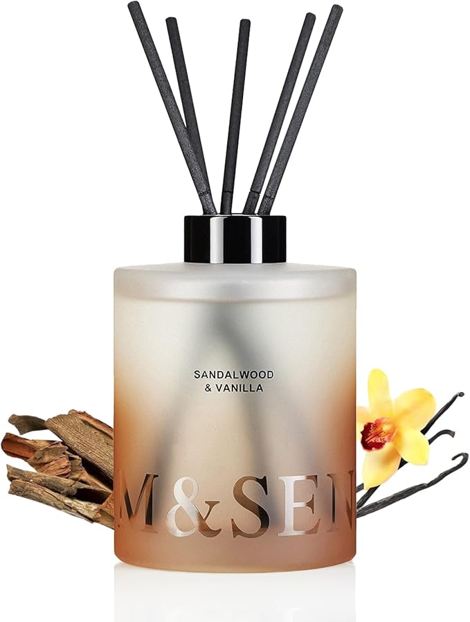 M&SENSE Sandalwood & Vanilla Reed Diffuser Set