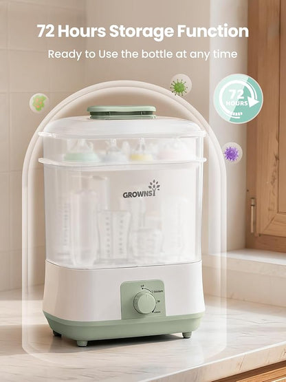 Grownsy Adjustable 4 in 1 Large Bottle Sterilizer and Dryer, 8 Bottles Capacity