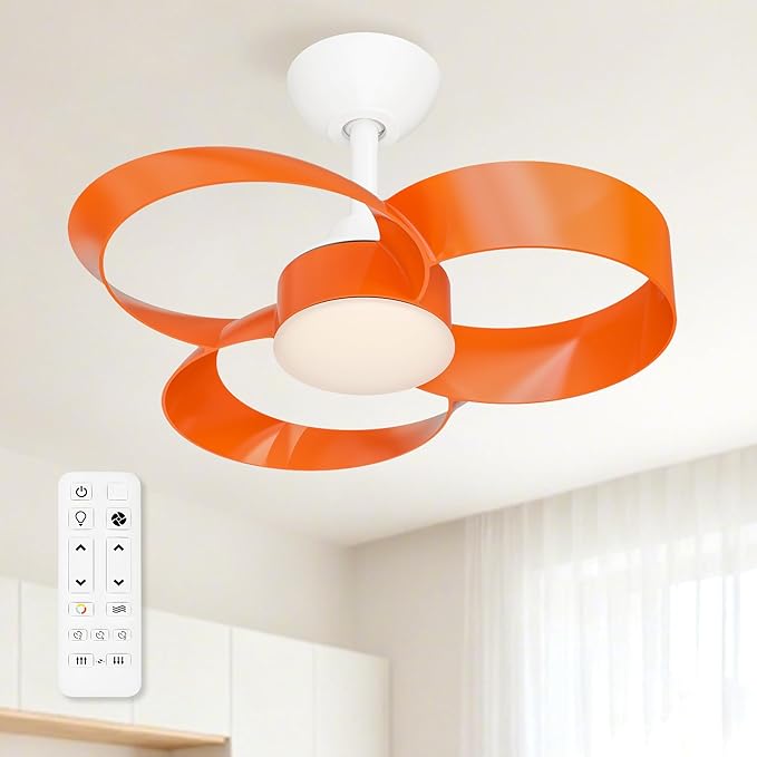 FANX 22 Inch Ceiling Fan with Light and Remote, Quiet DC Motor, Dimmable LED