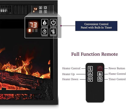 72" Electric Fireplace with Mantel and Cabinets, Fireplace TV Stand