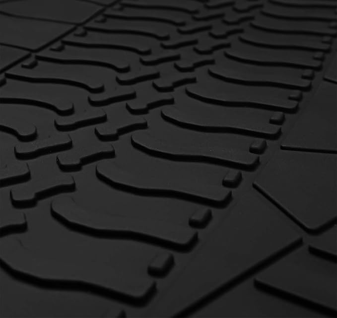 Car Floor Mat for Jeep Wrangler 4 Door Sahara Rubicon JK 2014 2015 2016 2017 2018 Full Set 4 Pieces Custom Fit Full Black Rubber Auto Floor Liner Mat All Weather Heavy Duty Odorless