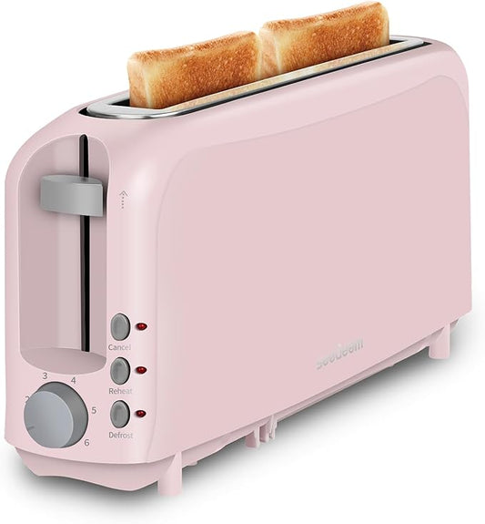 SEEDEEM 2 Slice Slim Toaster, Single 10" Long Slot Toaster Fits Bagels &