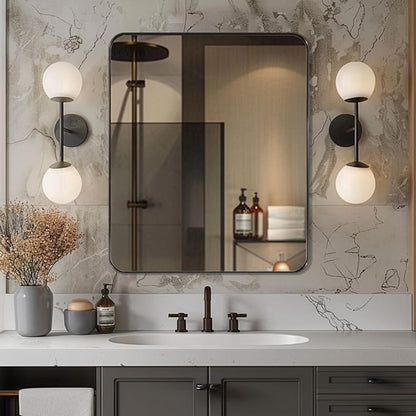 ANDY STAR Bronze Mirror for Wall, 30x36” Rounded Rectangle Bathroom Mirror
