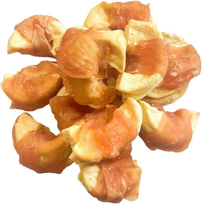 Hubert Pet Gourmet Chicken Wrapped Apple Bites, Low Ingredient Healthy Dog Training Snacks, Low Fat, High Protein, 2.5 lbs