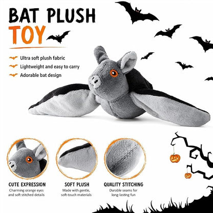 Flapping Bat Dog Toy, Flying Bat Toy for Dogs & Cat with Chirping & Flapping Wings, Interactive Rechargeable Bat Toy, Hanging Solo Play & Wand Compatible，1PC