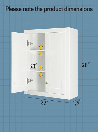 Wall Mount Cabinets Bathroom Wall Cabinet Buffering Hinge, Can Hold Toilet
