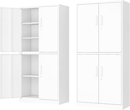 71” Metal Storage Lockable Heavy Duty File Cabinet Garage Tool Cabinets