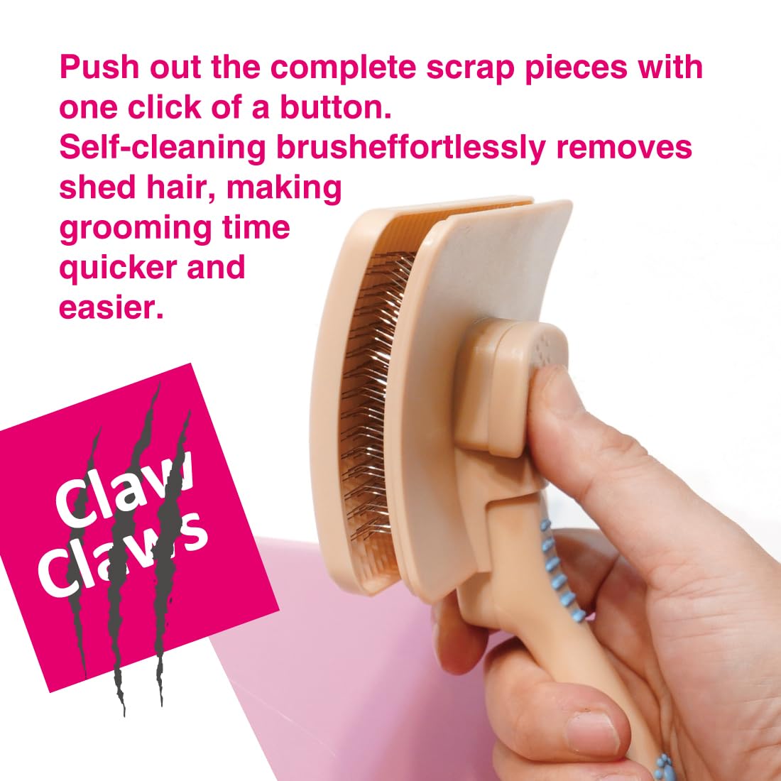 Pet Slicker Brush for Large Dogs, Plastic Handle, Gently Remove Tangled and Mats Hair, Pet Grooming Brush Tool, Sheepskin Wool Carders (5" Pad Quick Cleaning)