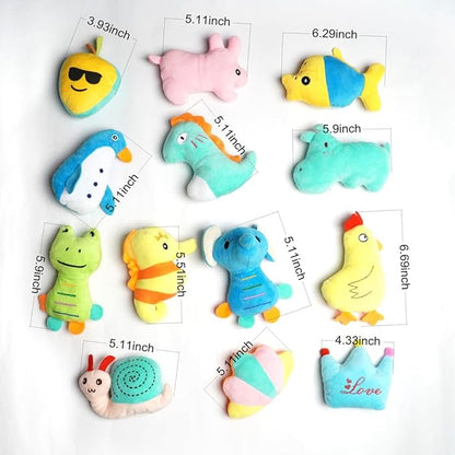 Pack of 26 Soft Small Medium Dog Squeaky Toys,Cute Puppy Favorite Comfortable Squeakers Toy,Multicolored for Puppy