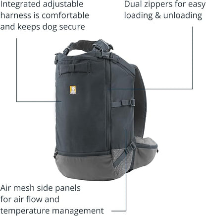 Ruffwear, Hitch Hiker Dog Backpack Carrier, Hands-Free Dog Carrier Backpack with Breathable Mesh, EVA Foam Padding, Durable Polyester, Lightweight Design for Small Dogs, Basalt Gray, XX-Small